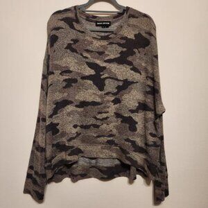 Dkny Black and Brown Crew Neck Sweater with Modern Camo Design